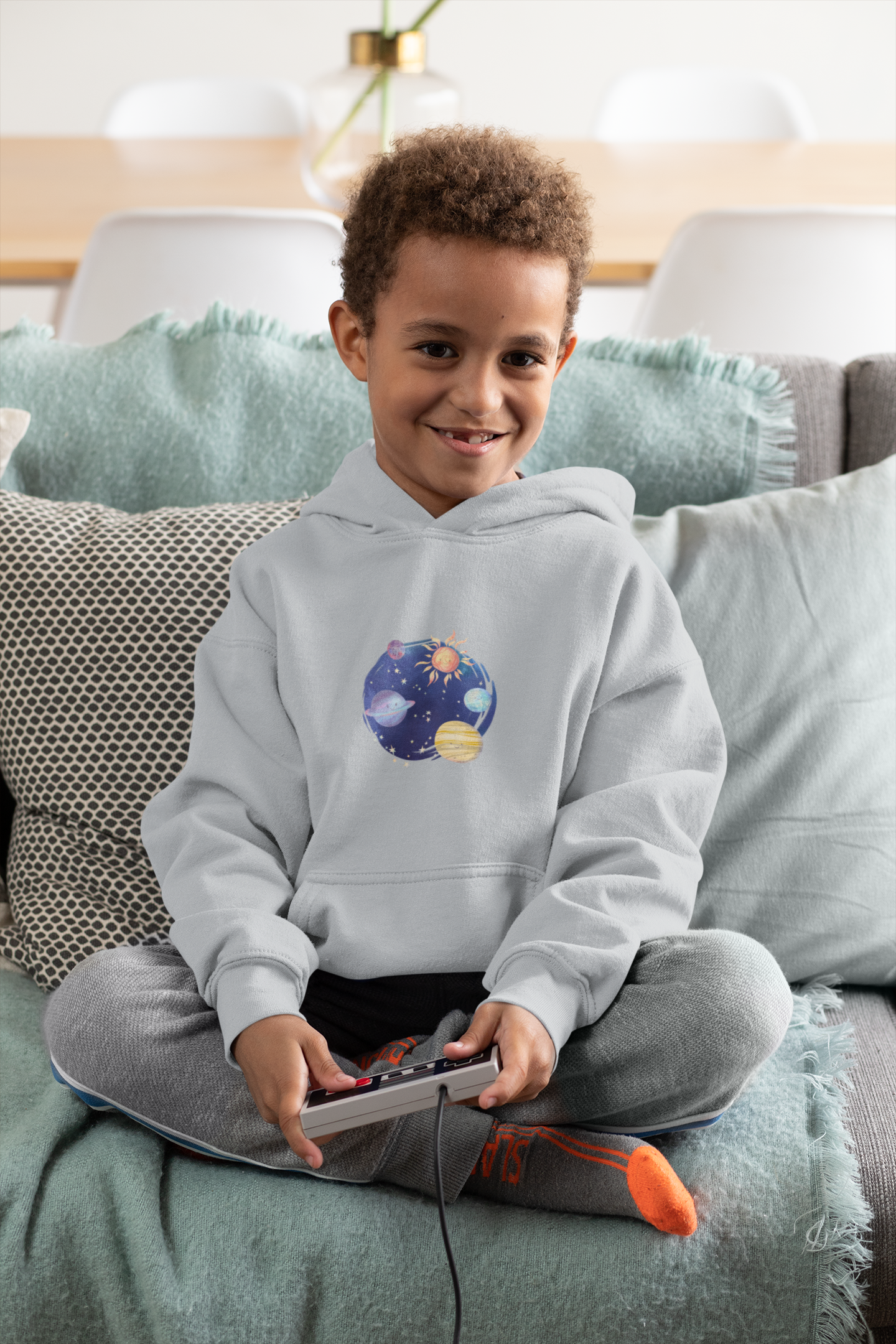 Kids Hoodie – Sonnensystem Rund