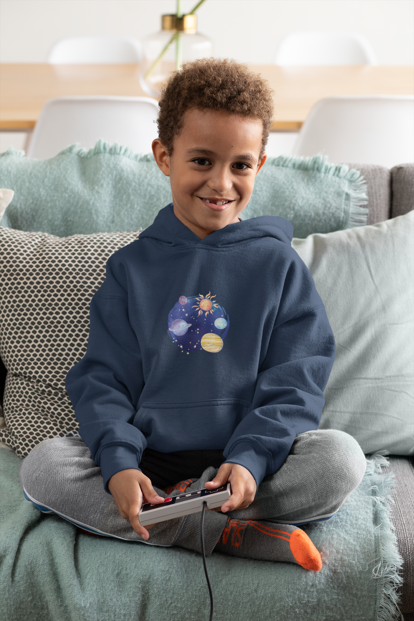 Kids Hoodie – Sonnensystem Rund