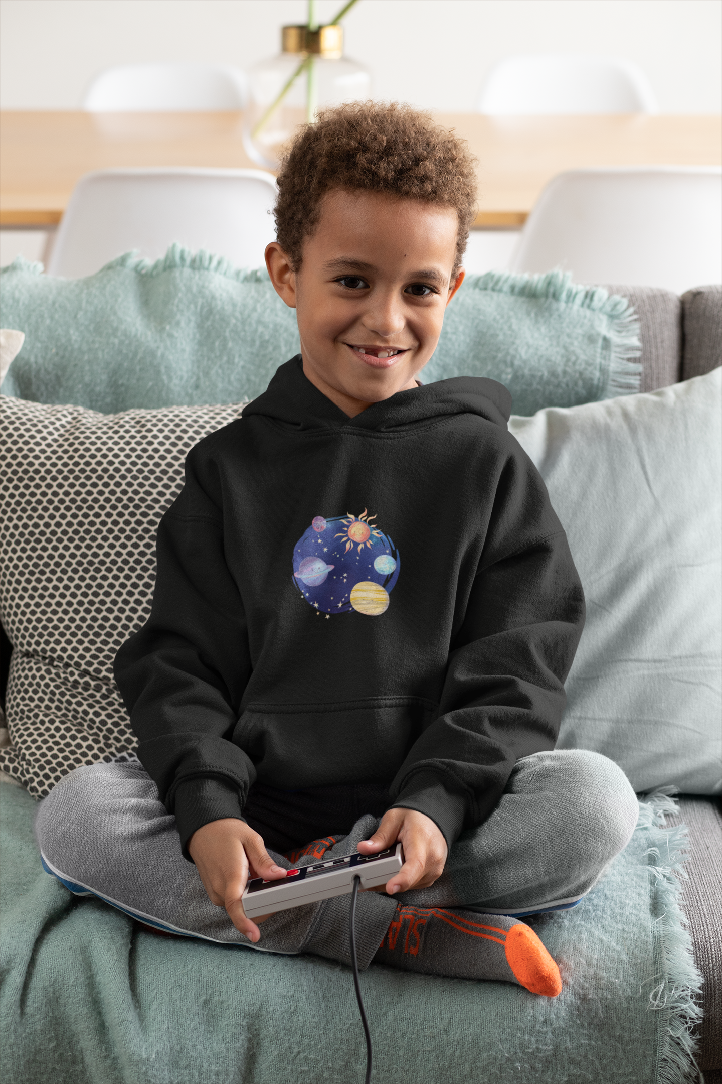 Kids Hoodie – Sonnensystem Rund