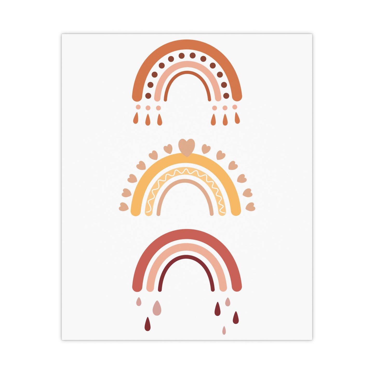 Boho Kinderzimmer Poster – Regenbogen Trio (Neutral)