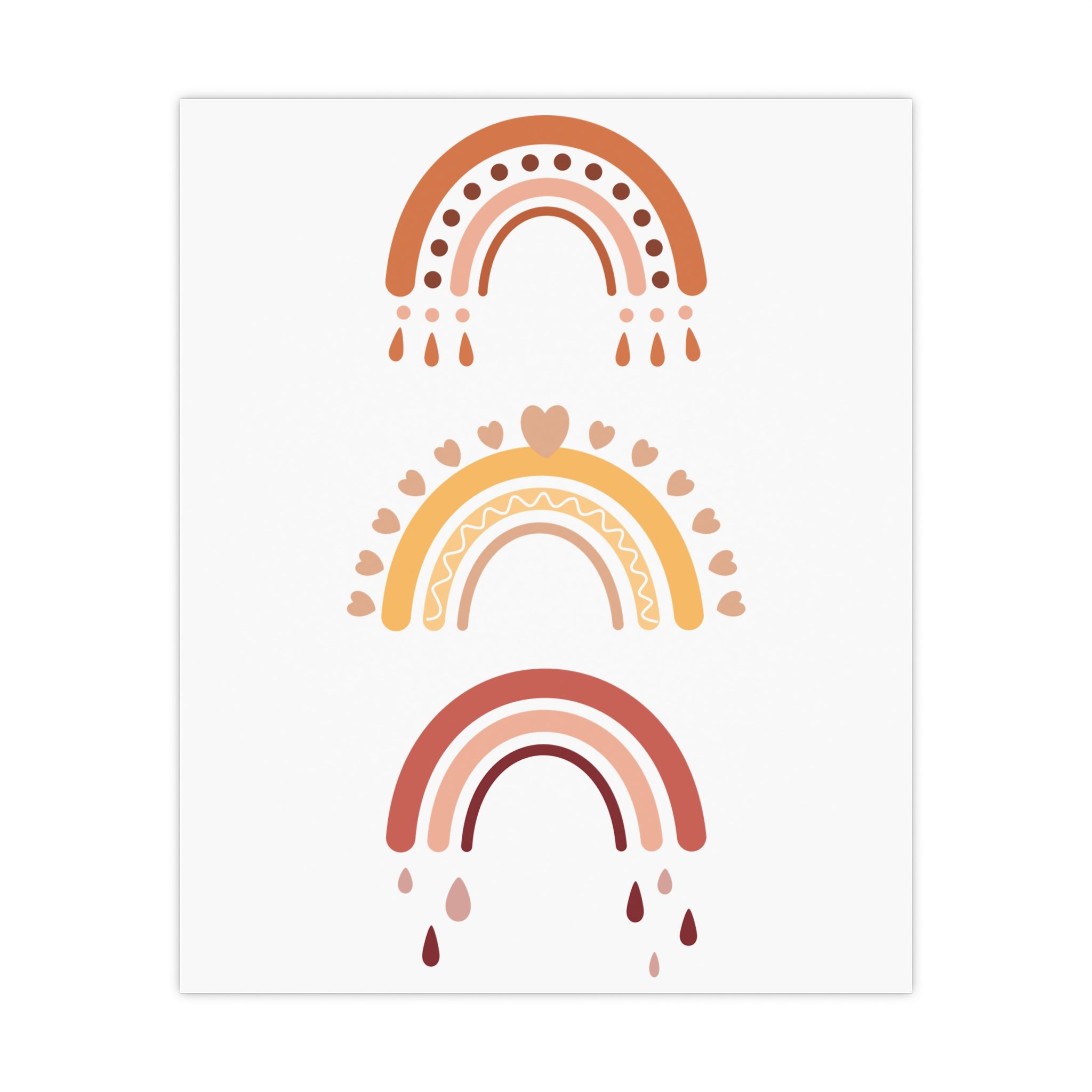 Boho Kinderzimmer Poster – Regenbogen Trio (Neutral)