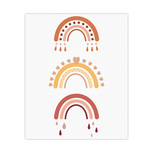 Boho Kinderzimmer Poster – Regenbogen Trio (Neutral)