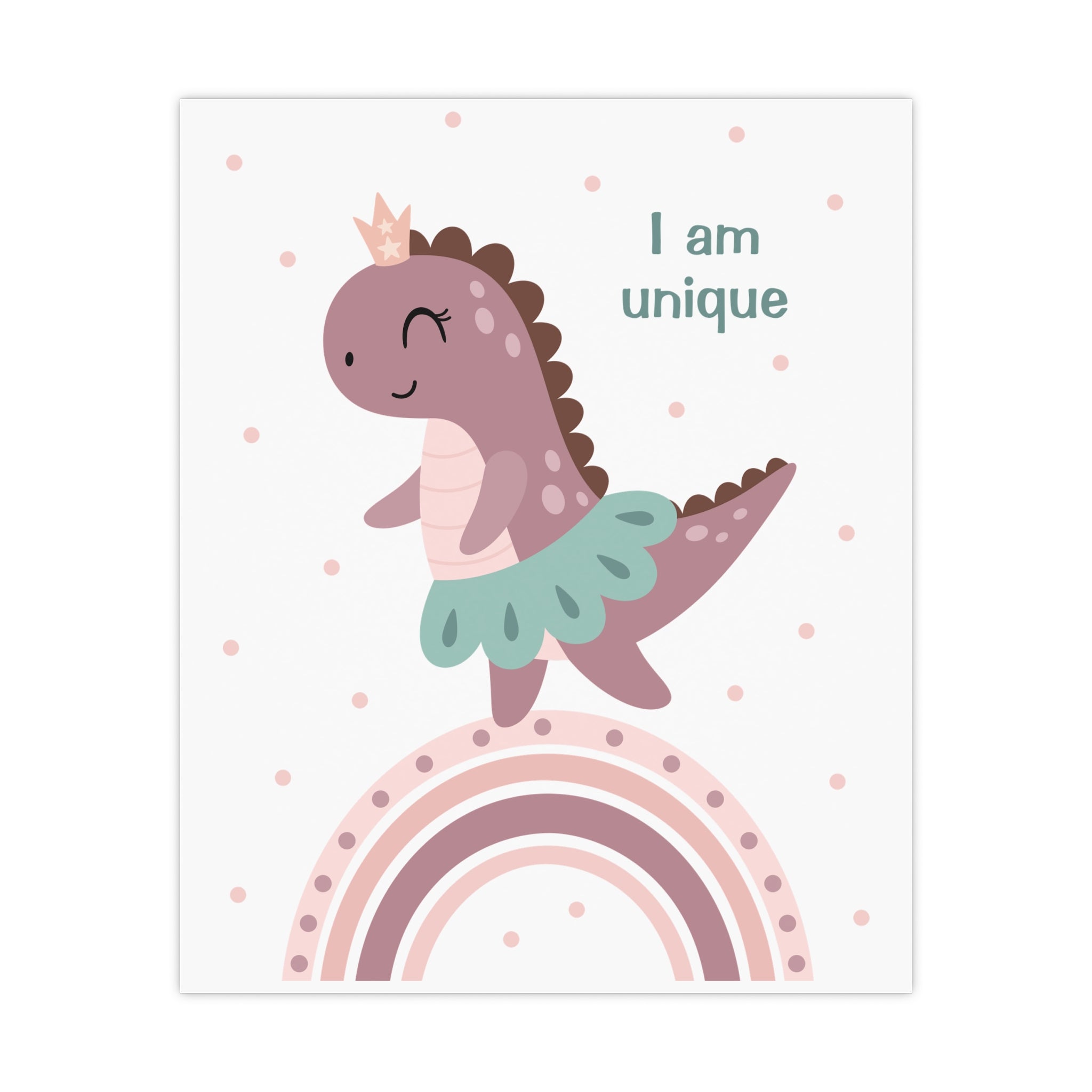 Kinderzimmer Poster – Dino Girl | I Am Unique