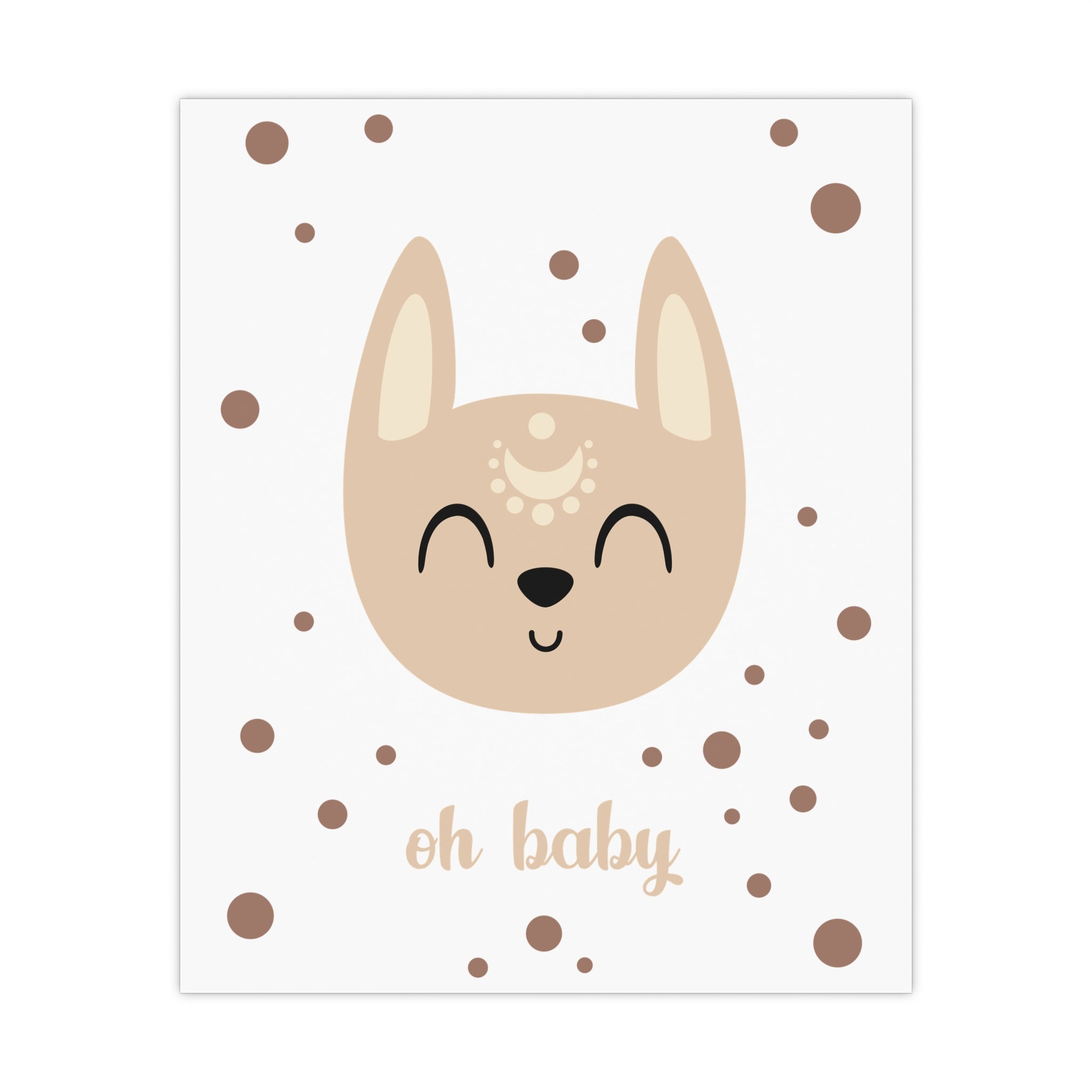 Boho Kinderzimmer Poster – „Oh baby“ (Neutral)