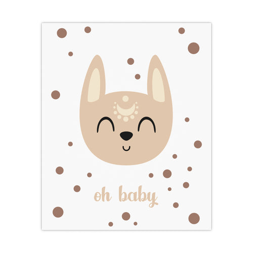 Boho Kinderzimmer Poster – „Oh baby“ (Neutral)