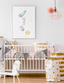 Kinderzimmer-Poster Never ever give up – Space-Motiv – Mommy’s Hero