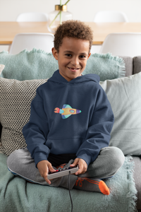 Kinder Hoodie Rakete in New French Navy – Unisex, 80 % Baumwolle, Größen 2XS–S, Mommy’s Hero