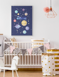 Kinderzimmer-Poster SPACE – Weltraum / Aquarell – Mommy’s Hero