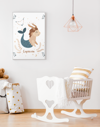 Kinderzimmer-Poster Sternzeichen Steinbock im Rahmen an der Wand – Mommy’s Hero