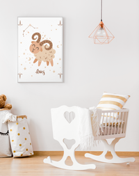 Kinderzimmer-Poster Sternzeichen Widder im Rahmen an der Wand – Mommy’s Hero