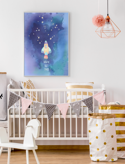 Kinderzimmer-Poster You’ve got this – Weltraum / Aquarell – Mommy’s Hero